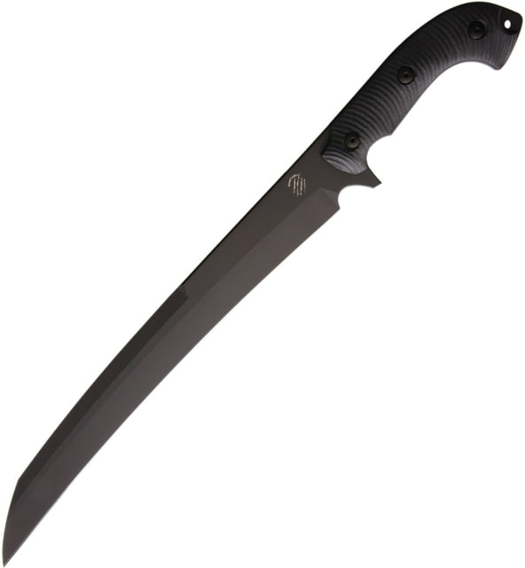 Bastinelli Creations Separateur Knife 18.75in Overall 13in Black Oxide Coated 12C27 Sandvik SS Modified Tanto Blade Black Sculpted G10 Handle Black - Bastinelli Creations