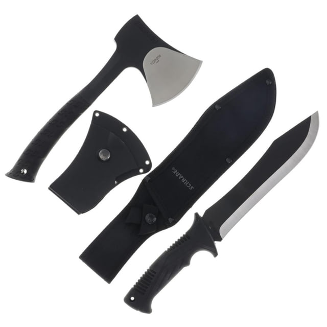 Battenfeld Knives Schrade Machete Axe Combo 8-1/2" Machete Blade 3-2/5" Axe Blade Black - Old Timer