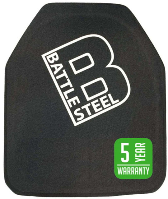 Battle Steel Level IV Ballistic Armor Plate 11x14 Shooters Cut Black - Battle Steel