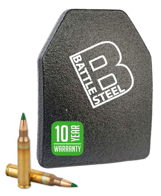 Battle Steel Level III+ Special Threat Armor Plate Green Tip Protection 10 x 12in Shooters Cut Multi-Curve - Battle Steel