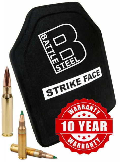 Battle Steel Special Threat Green Tip M855 Protection Ballistic Plate Level Iii+ - Shooters Cut Black - Battle Steel