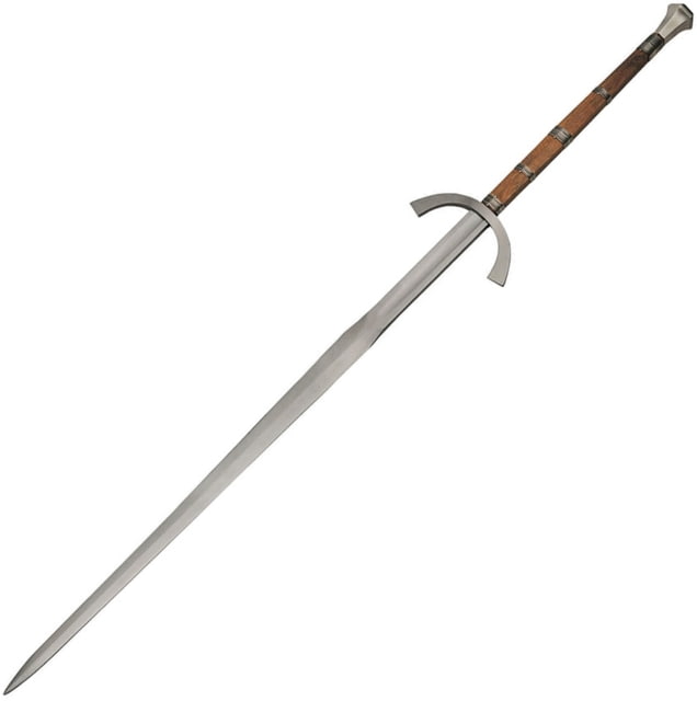 Battle Tested Great Sword 62.25in Overall 43in Carbon Steel Blade Wire Wrapped Wood Handle With SS Guard And Pommel Black Wood Scabbard - Battle Tested