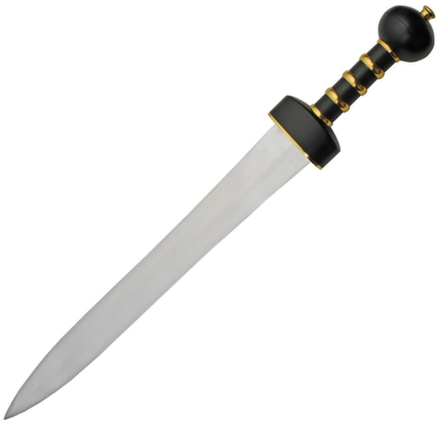 Battle Tested Roman Gladius Knife 20" satin finish carbon steel blade Black and gold metal alloy handle - Battle Tested