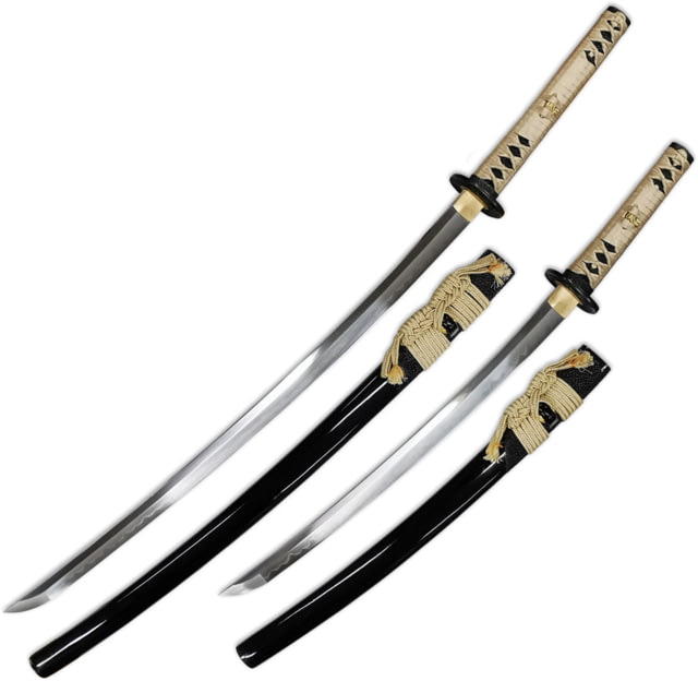 BattleBlades Kogane No Senshi Daisho Sword Set 1095 Honsanmai Carbon Steel 40.3in Katana w/ 20.1in Blade 31in Wakizashi w/ 20.88in Blade - Battleblades
