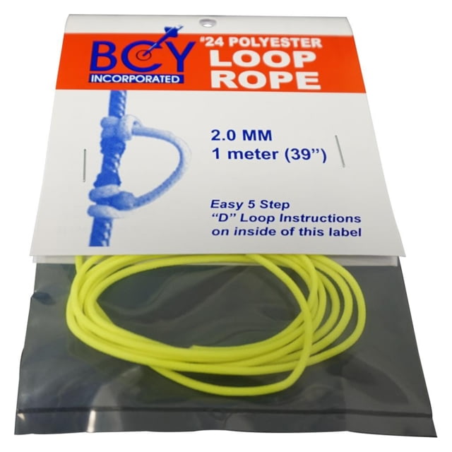 BCY Size 24 D Loop Rope Neon Yellow 1 m 66531 - Bcy