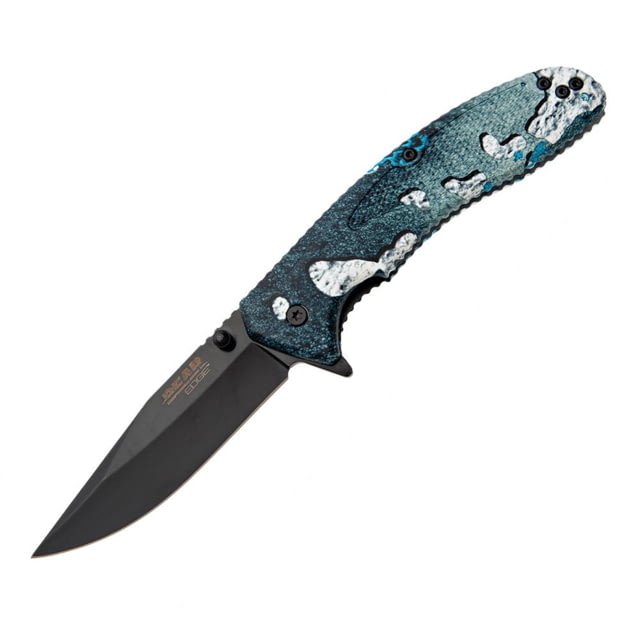 Bear And Son Knives Bear And Son Bear Edge Sideliner Spring Assisted Knife TrueTimber Rift Zytel 3.5" Black Blue 440 adult - $42.95 at Optics Planet