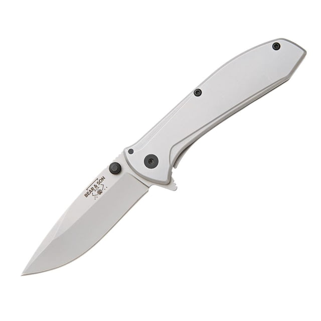 Bear And Son Knives Bear And Son Bear & Son Spring Assisted Frame Lock Knife Stainless Steel 2.9" Bead Blast Gray High Carbon Steel adult - $44.95 at Optics Planet