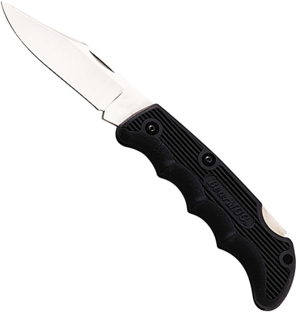 Bear and Son Knives Cushioned Grip Lockback Folding Knife 3in High Carbon Stainless Steel Black Kraton Handle - Bear And Son Knives