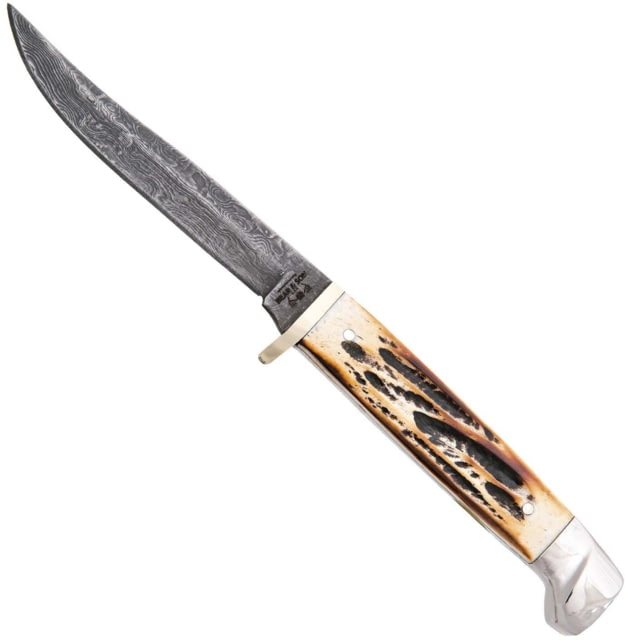 Bear and Son Knives Hunter Fixed Blade Knife w/ Leather Sheath 3in High Carbon Stainless Steel Genuine India Stag Bone Handle - Bear And Son Knives
