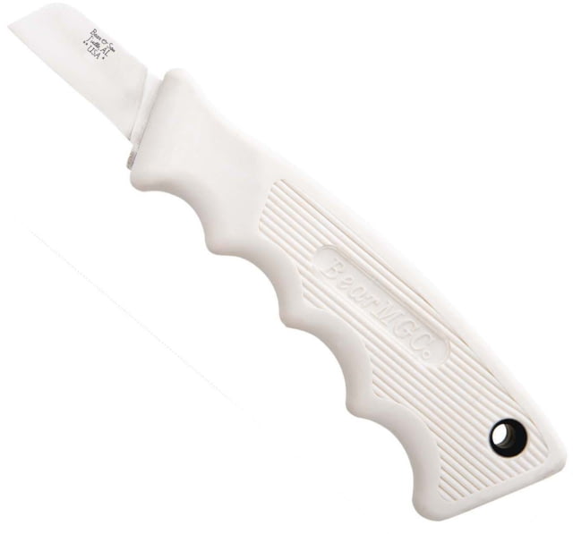 Bear and Son Knives Powergrip Utility Fixed Blade Knife 1.63in 440 Stainless Steel White Kraton Handle 466W 1/4 - Bear And Son Knives