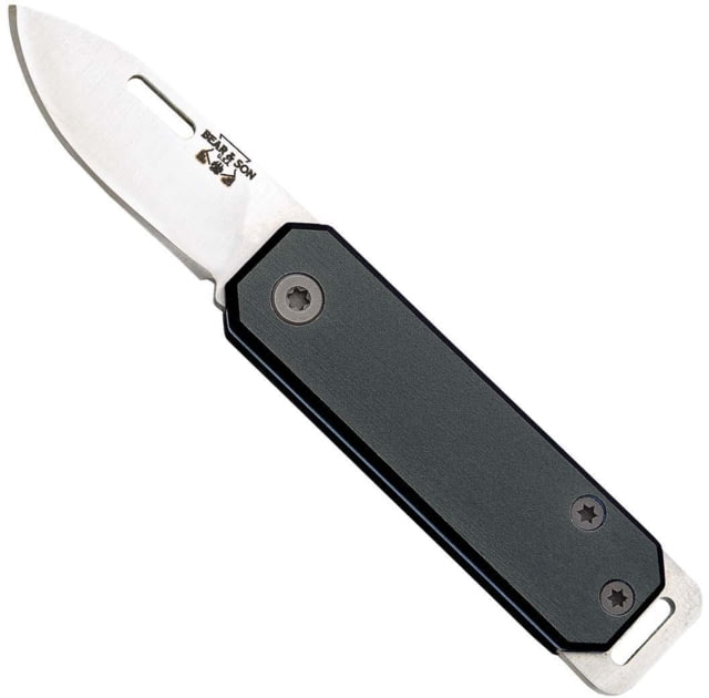 Bear and Son Knives Slip Joint Folding Knife 1.5in High Carbon Stainless Steel Drop Point Aluminum Handle Black - Bear And Son Knives
