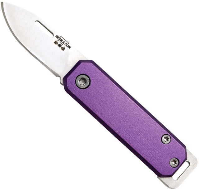 Bear and Son Knives Slip Joint Folding Knife 1.5in High Carbon Stainless Steel Drop Point Aluminum Handle Purple - Bear And Son Knives