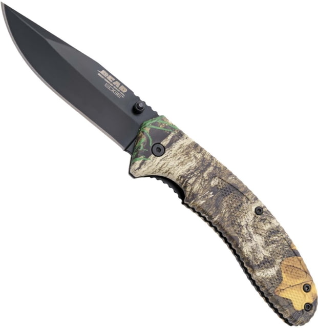 Bear Edge Assisted Opener Lockback Folding Knife 3.5in 440 Stainless Steel Drop Point Zytel Handle Camo - Bear Edge