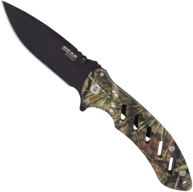 Bear Edge Brisk 1.0 Folding Knife 3.25in 440 Stainless Steel Stainless Steel w/Soft Touch Coating Handle Realtree Edge - Bear Edge