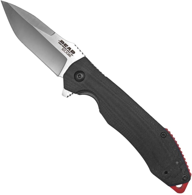 Bear Edge Framelock Flipper Folding Knife 3.25in 440 Stainless Steel Black G10 Front/Black Stainless Steel Handle - Bear Edge
