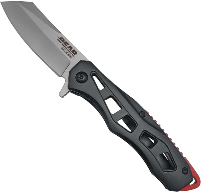 Bear Edge Modified Warncliffe Folding Blade 3in 440 Stainless Steel Warncliffe Black Aluminum Handles - Bear Edge
