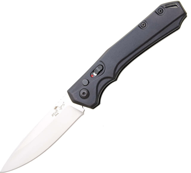 Bear OPS Auto Bold Action XVI Push Button Folding Knife 3.38in Satin Sandvik CPM-S35VN Black Aluminum - Bear Ops
