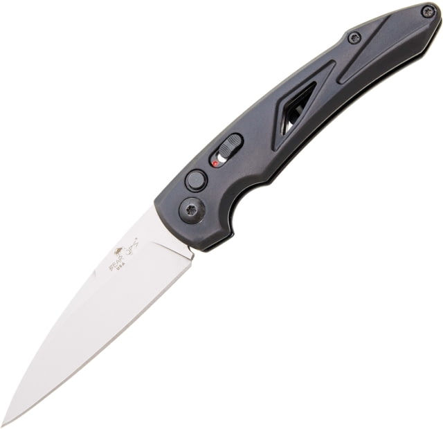 Bear OPS Auto Bold Action 16 Folding Knife 3in Bead Sandvik 14C28N Black Aluminum Handle - Bear Ops