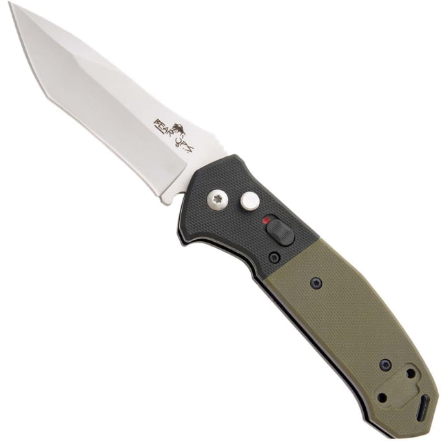Bear OPS Auto Bold Action 5 Folding Knife 3.25in Sanvick 14C28N Black/Od Green G10 Handle w/ Bead Blast - Bear Ops