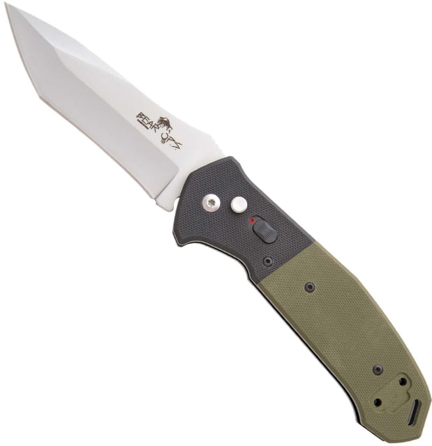 Bear OPS Auto Bold Action 5 Folding Knife 3.63in Bead Blast Sanvick 14C28N Black/Od Green G10 Handle - Bear Ops