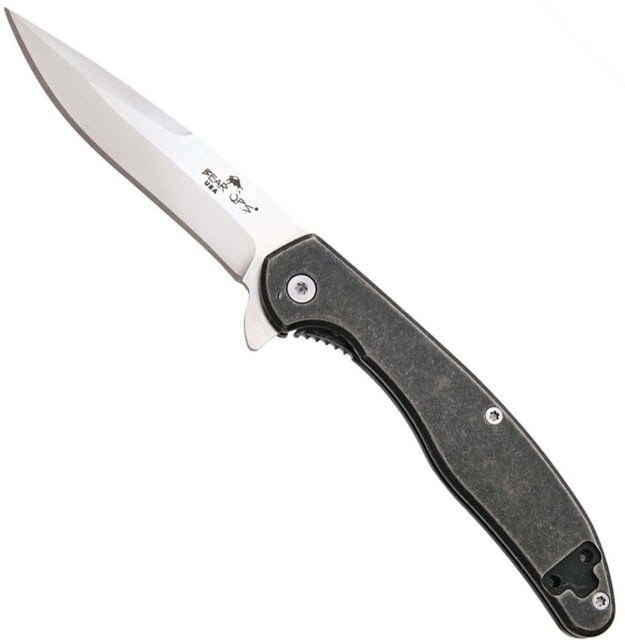 Bear OPS Rancor Folding Knife 2.75in S35VN Flipper Stonewashed Titanium Handle - Bear Ops