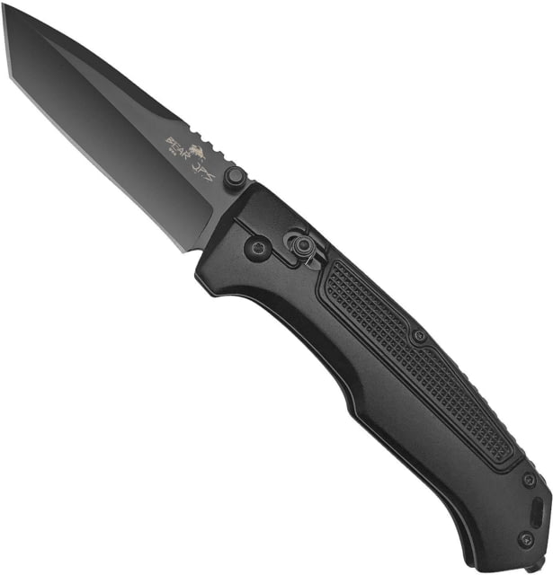 Bear OPS Slide Lock Folding Knife 4.5in Tanto Black Aluminum Handle - Bear Ops