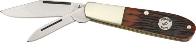 Bear & Son Barlow Fold Knife High polished 1095 Carbon Steel Blade Red Stag Bone handl B