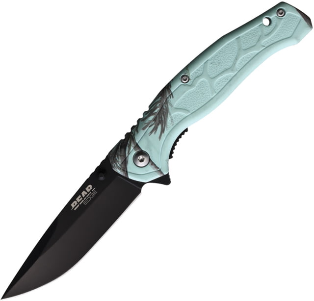 Bear & Son Cutlery Brisk 2.0 Realtree A/O Folding Knife 4.5in Closed 3.5in Black Finish 440 Stainless Steel Blade SS Handle Soft Touch Coated Realtree - Bear and Son Cutlery