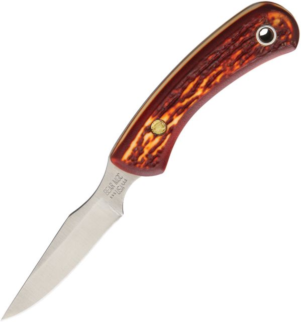 Bear & Son Cutlery Fixed Blade Stag Delrin Fixed Blade Knife 3in Stainless Steel Standard Edge Satin Delrin Stag Handle - Bear & Son Cutlery