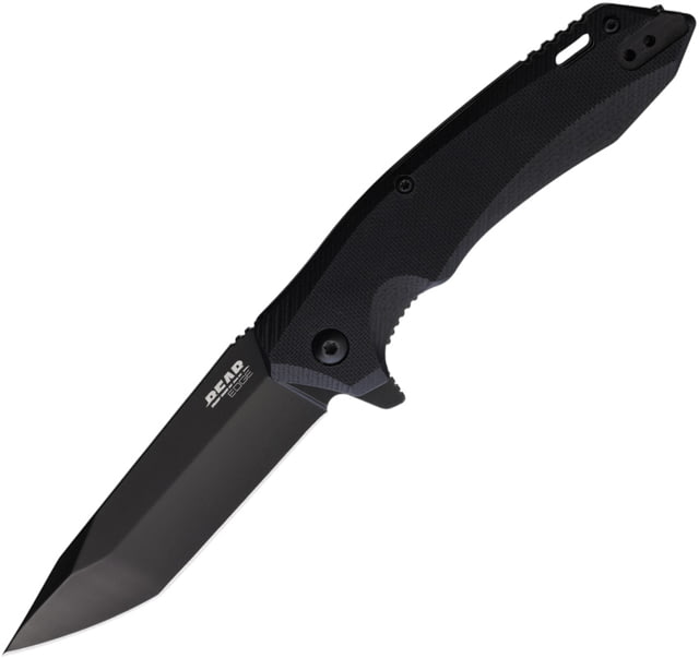 Bear & Son Cutlery Sideliner Tanto Folding Knife 4.5in Closed 3.5in Black Finish Stainless Tanto Blade Black G10 Handle - Bear & Son Cutlery
