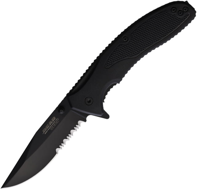 Bear & Son Cutlery Sideliner Zytel Folding Knife 4.5in Closed 3.5in Black Finish Stainless Steel Blade Black Zytel Handle