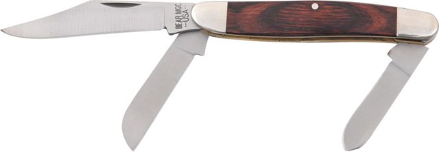 Bear & Son LG Stockman Fold Knife4in closed SS clip RoseWood Handle BC