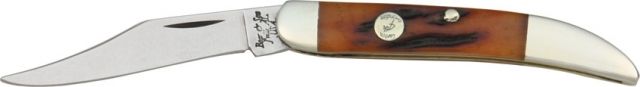 Bear & Son Little Toothpick Fold Knife High-polished 1095 Carbon Steel Red Stag Bone Handle B - Bear & Son Cutlery