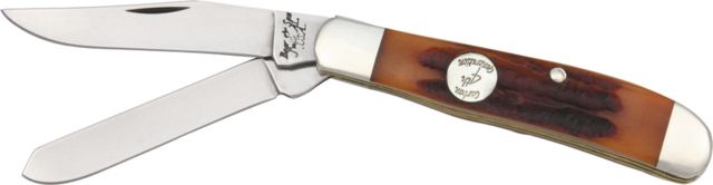 Bear & Son Mini Trapper Fold Knife HI Polish SS clip and spey Blades Red Stag Bone Handle B - Bear & Son Cutlery