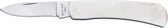 Bear & Son SS Lockback Fold Knife SS Drop Point Blade Brushed SS Handle 3in Closed BC - Bear And Son Knives