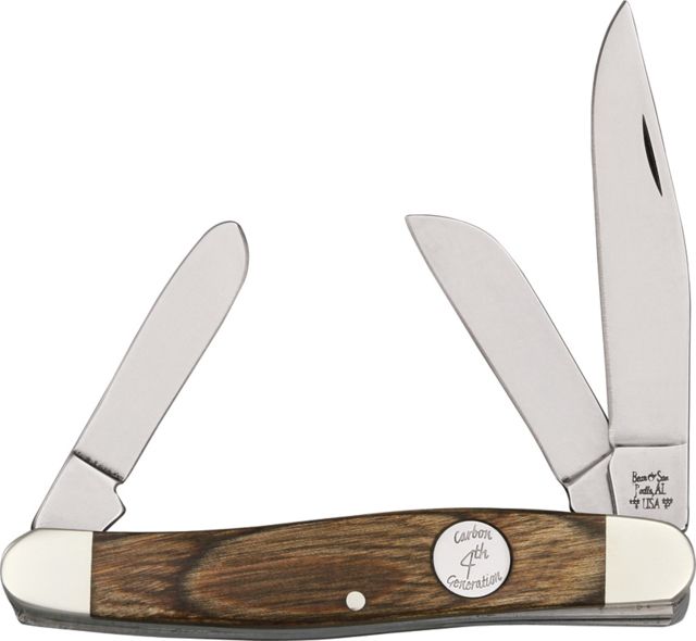 Bear & Son Stockman Fold Knife 1095 Carbon Steel clip Heritage Walnut Handle B