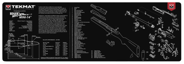 BECK TEK, LLC TEKMAT TEKR36MINI14 Ruger Mini 14 Gun Cleaning Mat 12x36x1/8 by USA TekMat Gunsmithing Shooting Bench Mats