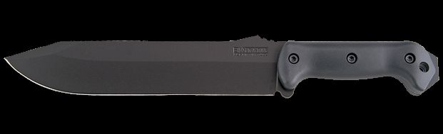 KA-BAR Knives Becker Tactical Bowie Knife Black GFN Handle Black Blade Plain K
