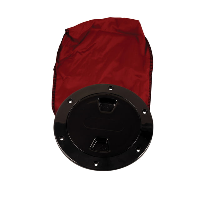 Beckson Marine 4" Stow-Away Deck Plate - Black w/12" Bag