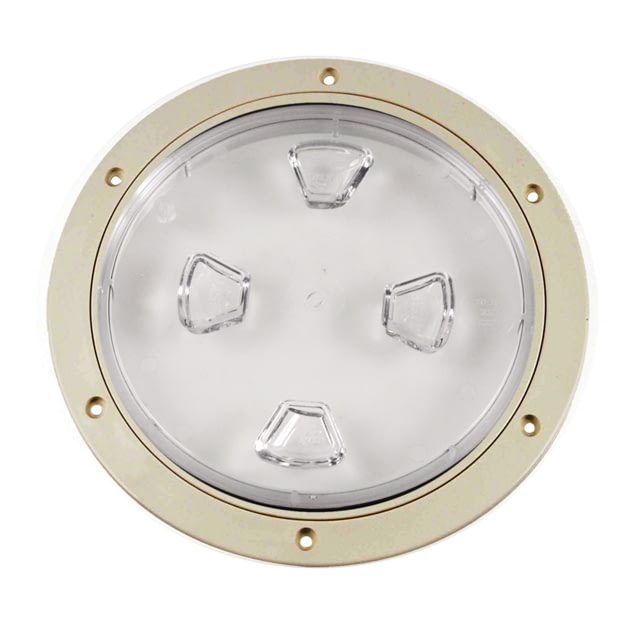Beckson Marine 8" Clear Center Screw-Out Deck Plate - Beige
