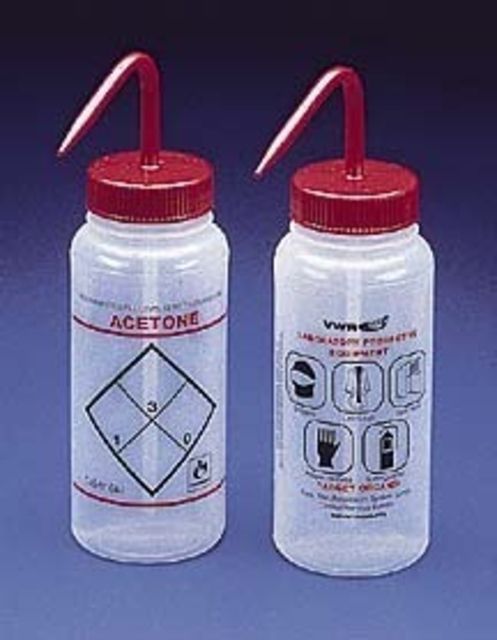 Bel-Art Safety Wash Bottles, Low-Density Polyethylene, Wide Mouth 116462250 500 Ml 17 oz. Capacity