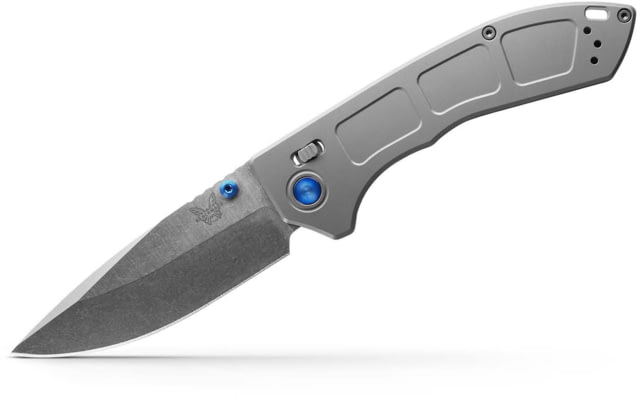 Benchmade Narrows Folding Knife 3.43in M390 Plain Drop Point 6Al4v Titanium Raw Titanium Handle
