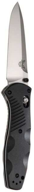 Benchmade Barrage Osborne Assisted Opening Folding Knife 3.6 in 154CM Plain Edge Drop Point Blade Steel Black Handle
