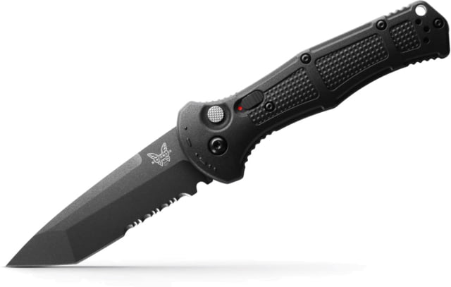 Benchmade Claymore Automatic Folding Knife 3.6in 154CM Stainless Steel Tanto Serrated Blade Grivory Black Handle - Benchmade