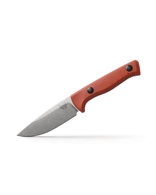 Benchmade Hunt 3.7in Fixed Blade Knife w/ Hook MagnaCut Stainless Steel Drop-point G10 Rust Orange