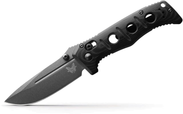 Benchmade Mini Auto Adamas Folding Knife 3.25in MagnaCut Stainless Steel Drop-Point Blade G10 Black Handle - Benchmade