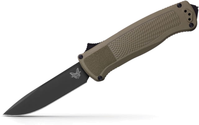 Open Box Dealer Demo Benchmade Shootout Automatic Folding Knife 3.49in CPM-CruWear Drop Point Blade Grivory Ranger Green Handle