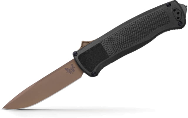 Benchmade Shootout Automatic Knife 3.5in CPM-CruWear Tool Steel Tanto Blade CF-Elite Black Handle - Benchmade