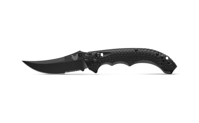 Open Box Dealer Demo Benchmade Black Class Mini Bedlam Folding Knife 3.45in CPM S90V Stainless Steel Scimitar Blade G10 Black Handle 865SBK