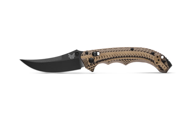 Benchmade Black Class Mini Bedlam Folding Knife 3.45 in CPM S90V Stainless Steel Scimitar G10 Black/Coyote/Olive Drab